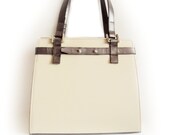 Retro Leather Purse, Nude Leather Purse, Classic Purse, Leather Shoulder Bag, Leather Tote Bag, 60s Satchel