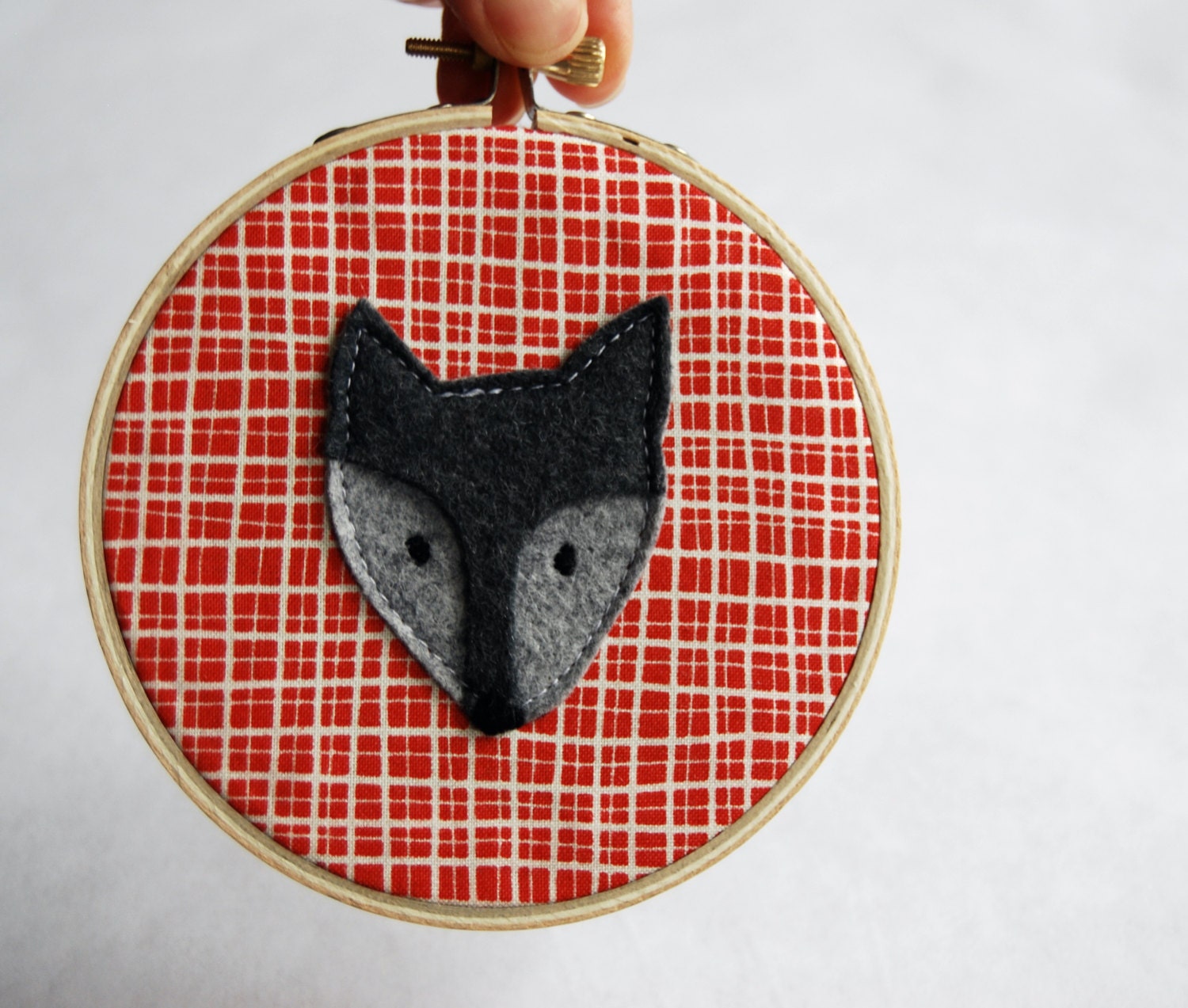 Felt Wolf Hoop Art Nursery Art Wall Art 4 inch Wall Hanging - Etsy front page item
