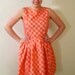 Coral Geometric Print Summer Dress