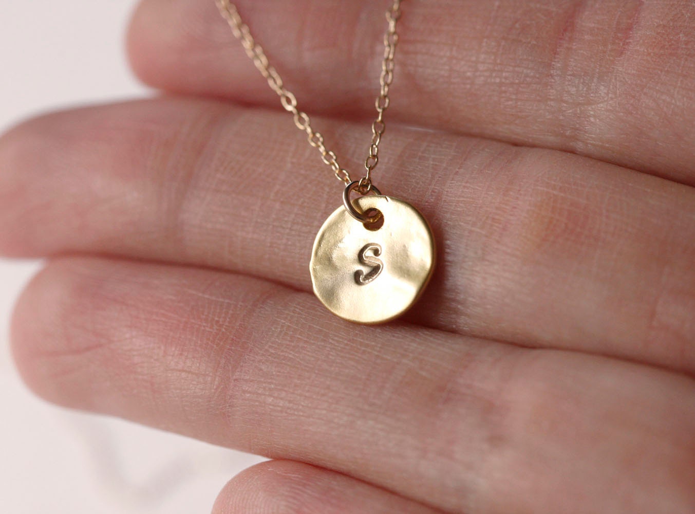 Gold Initial Necklace, Intial Disc Necklace, Bridesmaids Initial Necklaces, Personalized Necklace, Moms Jewelry, Gift For Her