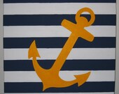 Painting - Yellow Anchor Acrylic Hand Painted Canvas