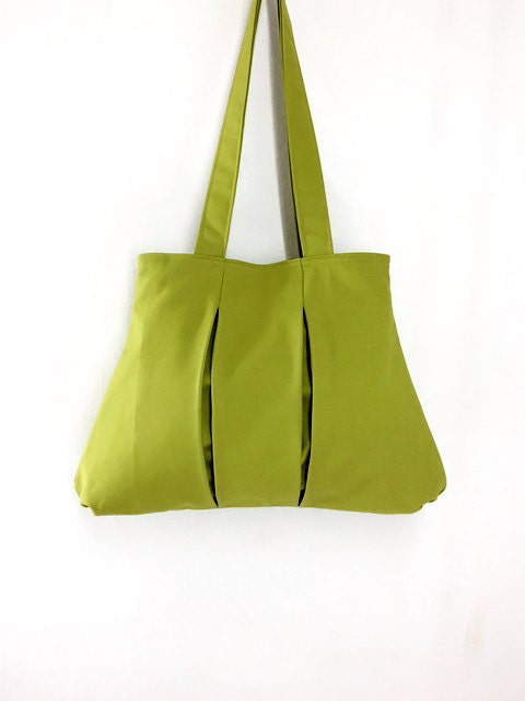 SALE - 10%off Handmade Bag Canvas/ diaper bag/ Shoulder bag/ Hobo bag/ Tote bag/ Purse/ Everyday bag/ Double Straps - Apple Green - Diana