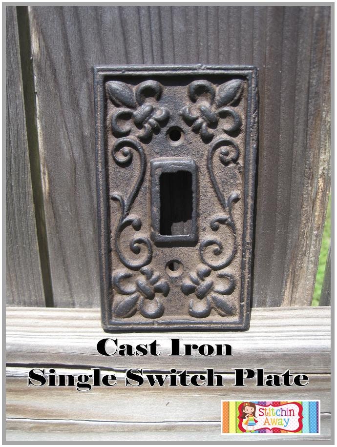 RUSTIC Cast Iron SINGLE Switch Plate Light Cover, Swirls and Curls, Fleur De Lis