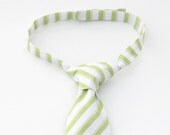 Toddler or Baby Necktie- Celery Green Striped- Newborn-7 years