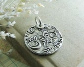 Personalized PMC Jewelry, Fine Silver Pendant, Engraved with Family Names or Words, Artisan Handmade