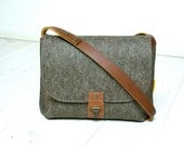 MESSENGER BAG A4 and Macbook air 13"  - New Heritage - sandbrown felt and leather - Exclusive, handmade in Holland - man -