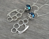 Brass Knuckles Earrings, Silver Brass Knuckles Earrings, Brass Knuckles Jewelry, Knuckles Earrings, Punk Rock, Rock n Roll, Heavy Metal,