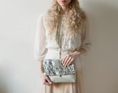 DEEP Sea Green ISABELLA Linen Sequin Clutch. Mint Green Wedding Clutch