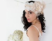 beautiful bohemian 20s inspired lace bridal headband bridal hairpiece