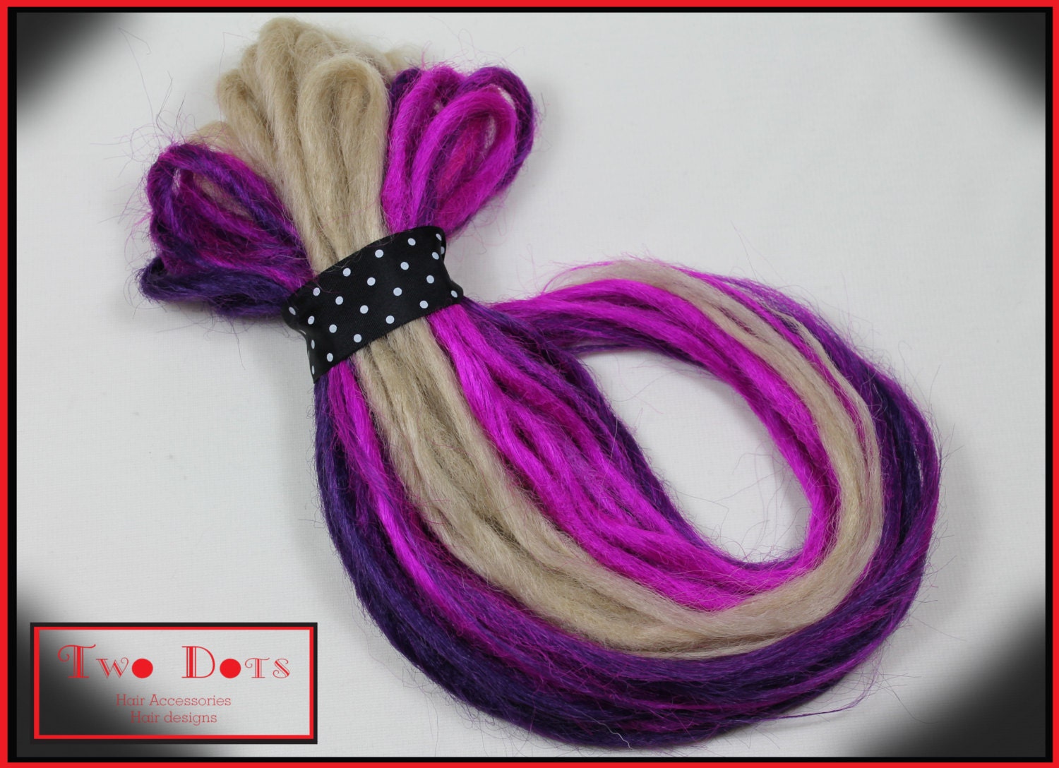 Blonde & Purple 20" Synthetic Dreadlocks Extensions. 20 x Double Ended or 40 x Single Ended Dreads