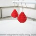 Beaded drop earrings - red - contemporary beadwork