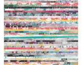 Bright and bold Spring colours abstract mixed media striped print