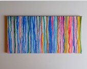 Abstract Original Multicolored Acrylic  Painting on Canvas Beautiful Colors 12x24 Heather Montgomery Art