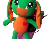 Big Fluse Kawaii Plush Monster Green-Orange