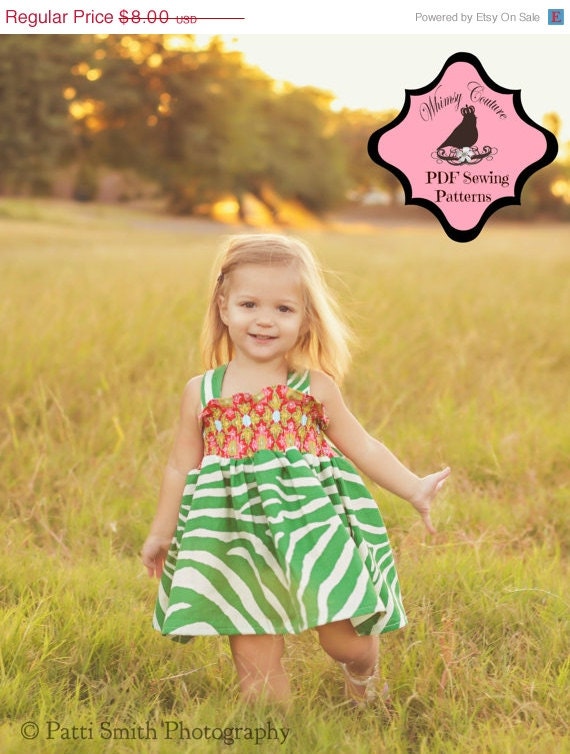 On Sale 2.50 Off WHIMSY COUTURE sewing pattern tutorial Bow Twirl Dress Wear It Front Or Back 6 - 12 girls