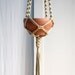 Giant Vintage Macrame Hanging Planter / Wooden Beads, 60s Boho Hippie