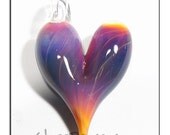 Heart Pendant glass jewelry focal lampwork bead - handmade Glass Peace glass jewelry (5517)