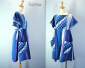 80s Sun Dress / Beach Dress / Day Dress / Quilted Boho Dress