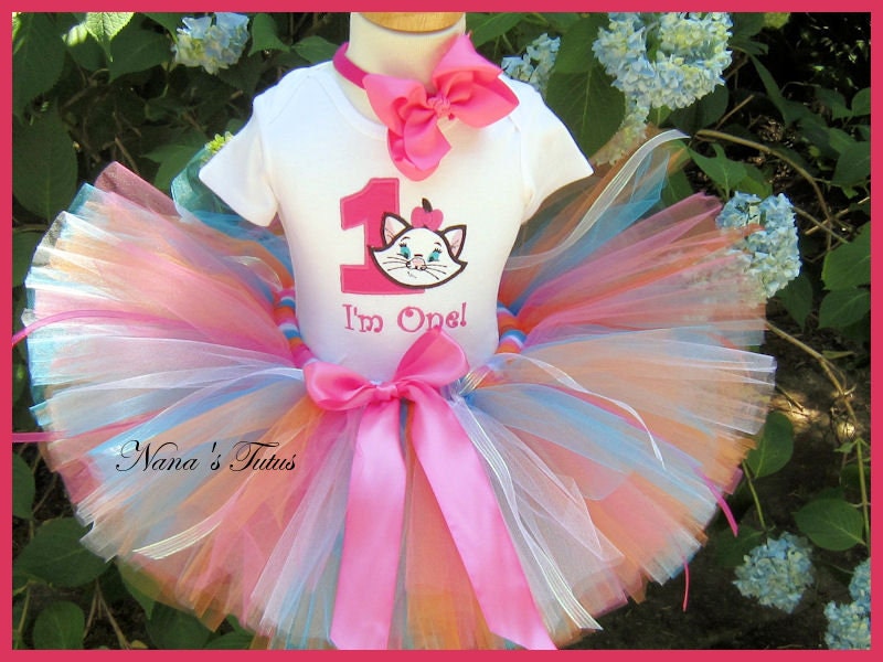 1st Birthday,Ready to Ship, Birthday Kitty with Number Party Outfit,Theme Party,Personalized, Kitty,Tutu Set  sizes 1yr