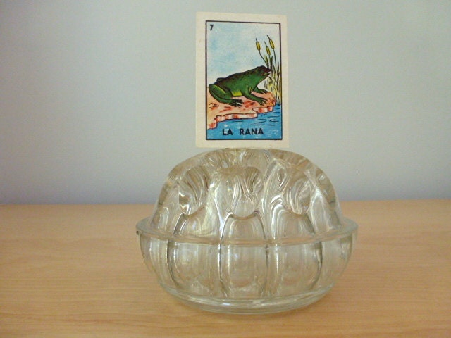 Vintage Glass Flower Frog VMC Reims France