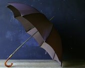 Vintage Midcentury Umbrella Rich Brown with Bakelite Handle and Cover From Nowvintage on Etsy