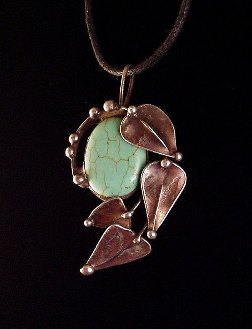 Ivy & Magnesite mixed metal pendant necklace from the Alchemic Collection by Laura Beth Love
