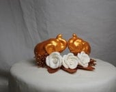 Ceramic Lucky in Love Elephants Couple CakeToppers - India gold