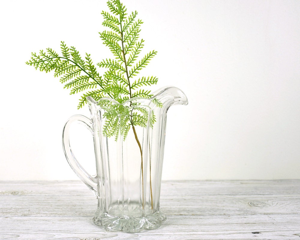 Vintage Cut Glass Pitcher or Vase