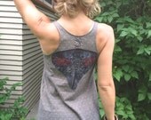Eco Racer Tank Tunic,Size S/M,festival clothing, Eco clothing, fringe clothing, boho fringe winged dagger tank,  Zasra