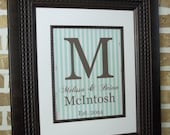 Personalized Distressed Stripe Wedding - Anniversary - Baby - Prints - FREE SHIPPING