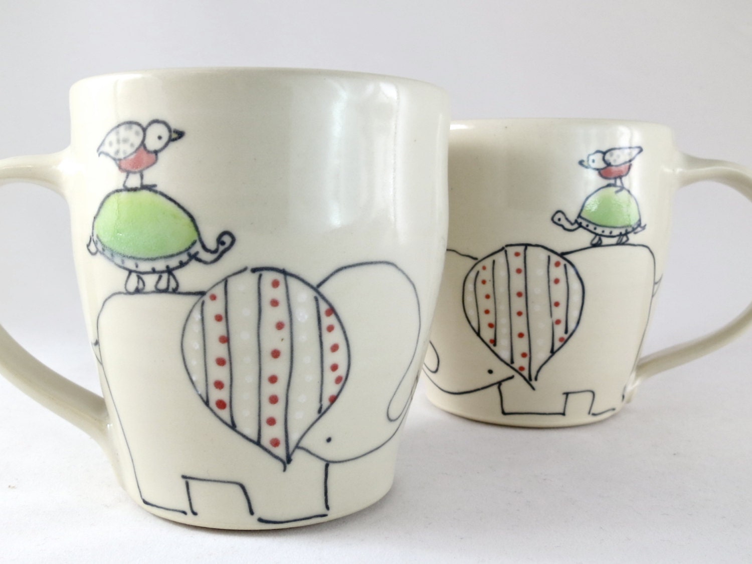 Elephant Mug - Pile o' Animals Mug - Handmade Ceramic Coffee Cup