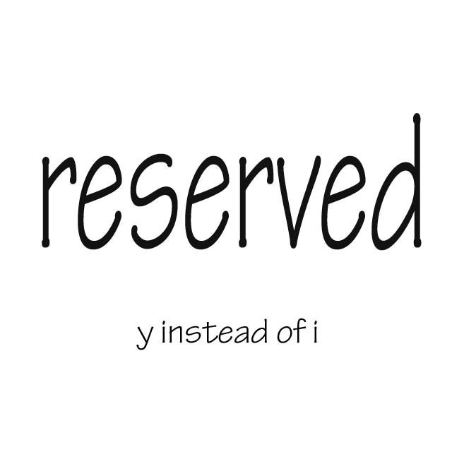 Reserved for Jamie