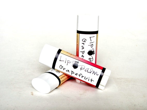 Pink Grapefruit Lip Balm-- Handmade Natural Lip Moisturizer in twist tube made with pure essential oils
