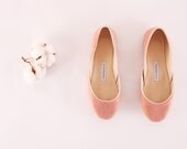 up-cycled suede ballet flats. rose
