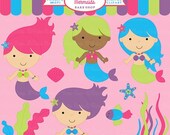 30% OFF digital clipart mermaid clip art - Mermaids Digital Clipart