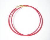 Large Hoop Earrings, Dark Salmon Earrings, Thread Wrapped Earrings, Summer Fashion UK