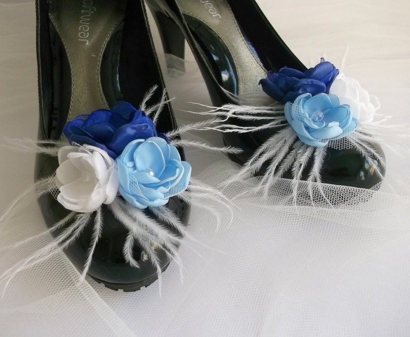 Shoes clasp, Hair clip, Bobby pin, Shoes clasp, Weddings accessory, Brooch, Something blue, Small fabric flowers, Floral arrangement, Brides