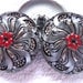 Czech glass buttons  2 pcs   hand painted  27mm    IVA 600