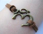 Bracelet-antique bronze 3D letter bracelet,3D letter connector