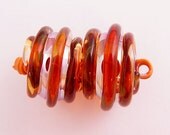 Item 3023 Silver glass blown hollows, pair soft glass beads