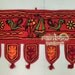 red floral peocock toran kutch tribal door ethnic decor art embroidery hanging window topper valance Indian tassel bellydance belt