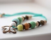 Butterfly Nursing Necklace - Mint & White - Teething Necklace - Breastfeeding Mom Jewelry