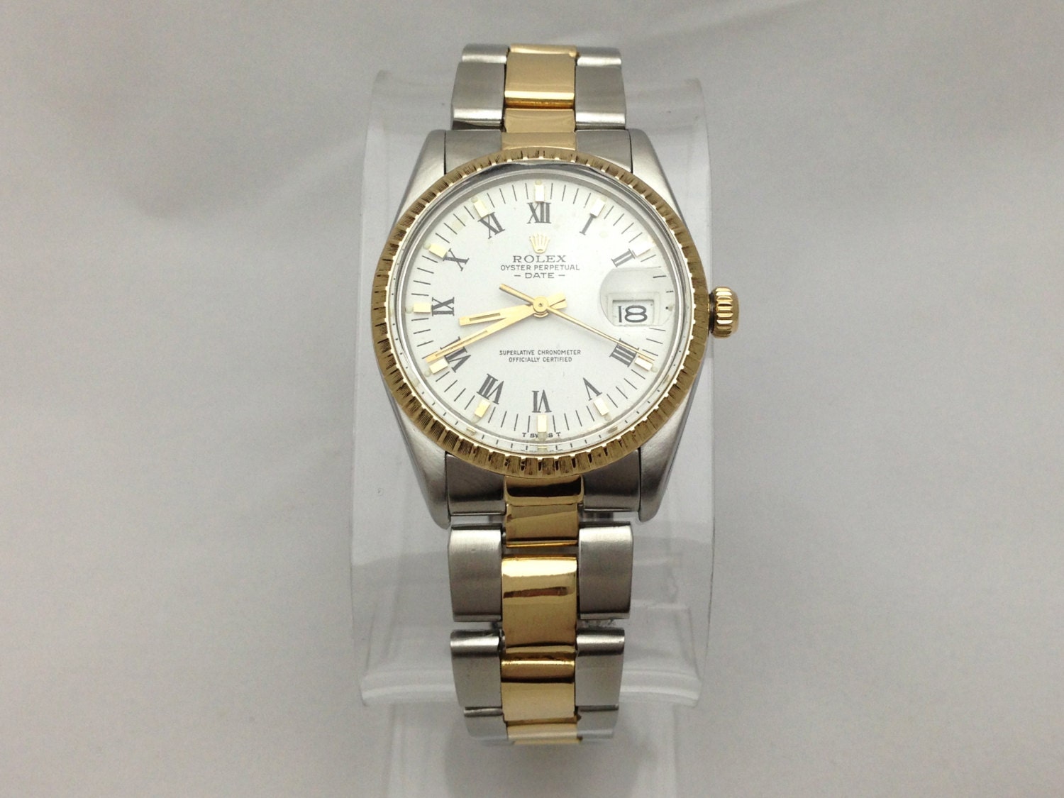 1984 Rolex Oyster Perpetual DATEJUST Watch 18K Gold Stainless Steel with Oyster Band 15053