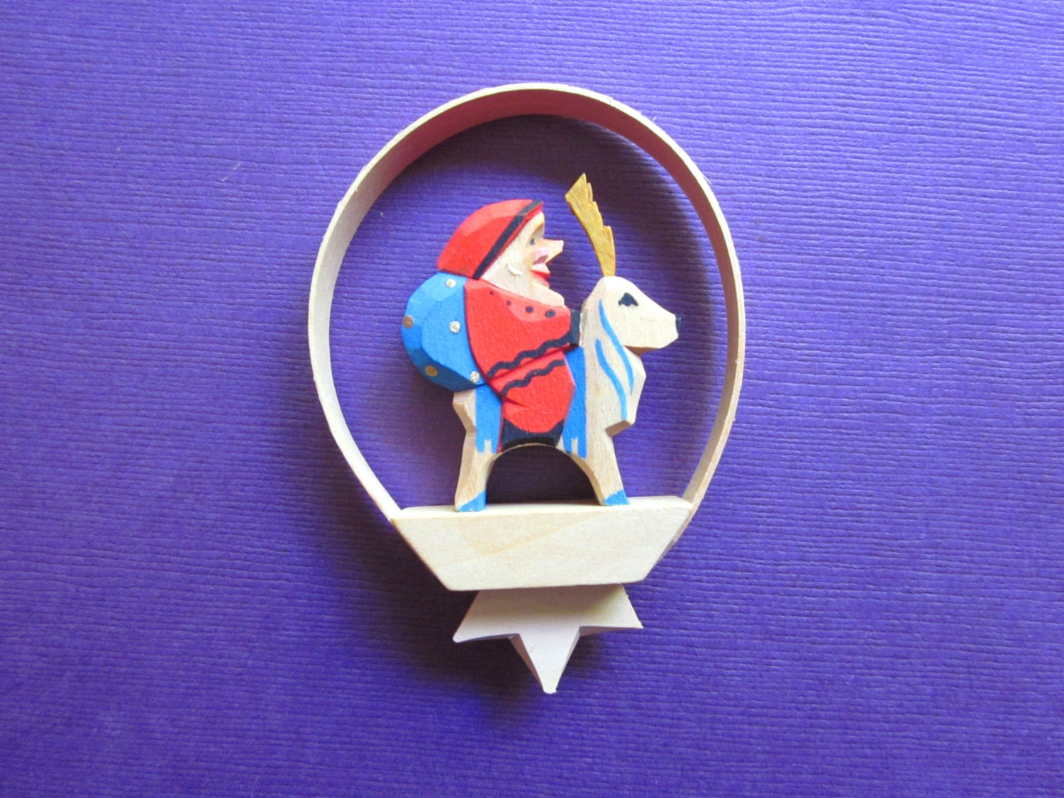 Little Vintage Carved and Handpainted Wise Man Ornament