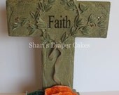 Puffy 3D Embroidered Flower Hairclip Orange Swirl Print