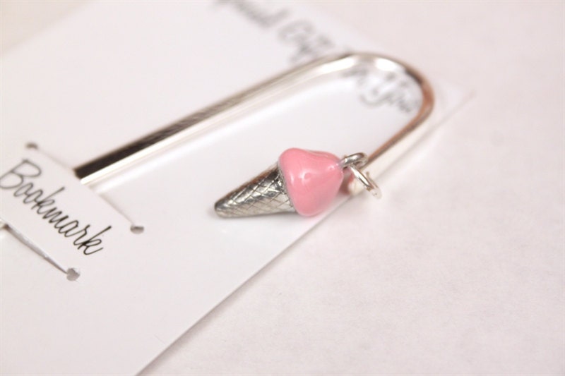 Delicious Strawberry Ice Cream Cone Bookmark