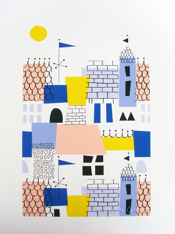 A3 Rooftops Giclee print