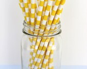 YELLOW HORIZONTAL Striped Paper Straws-Yellow retro straws-cake pop sticks-25 Yellow Stripe Straws-paper straws-yellow straws-25 count Il_170x135