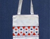 Geometric Summer Tote Bag - blue red white