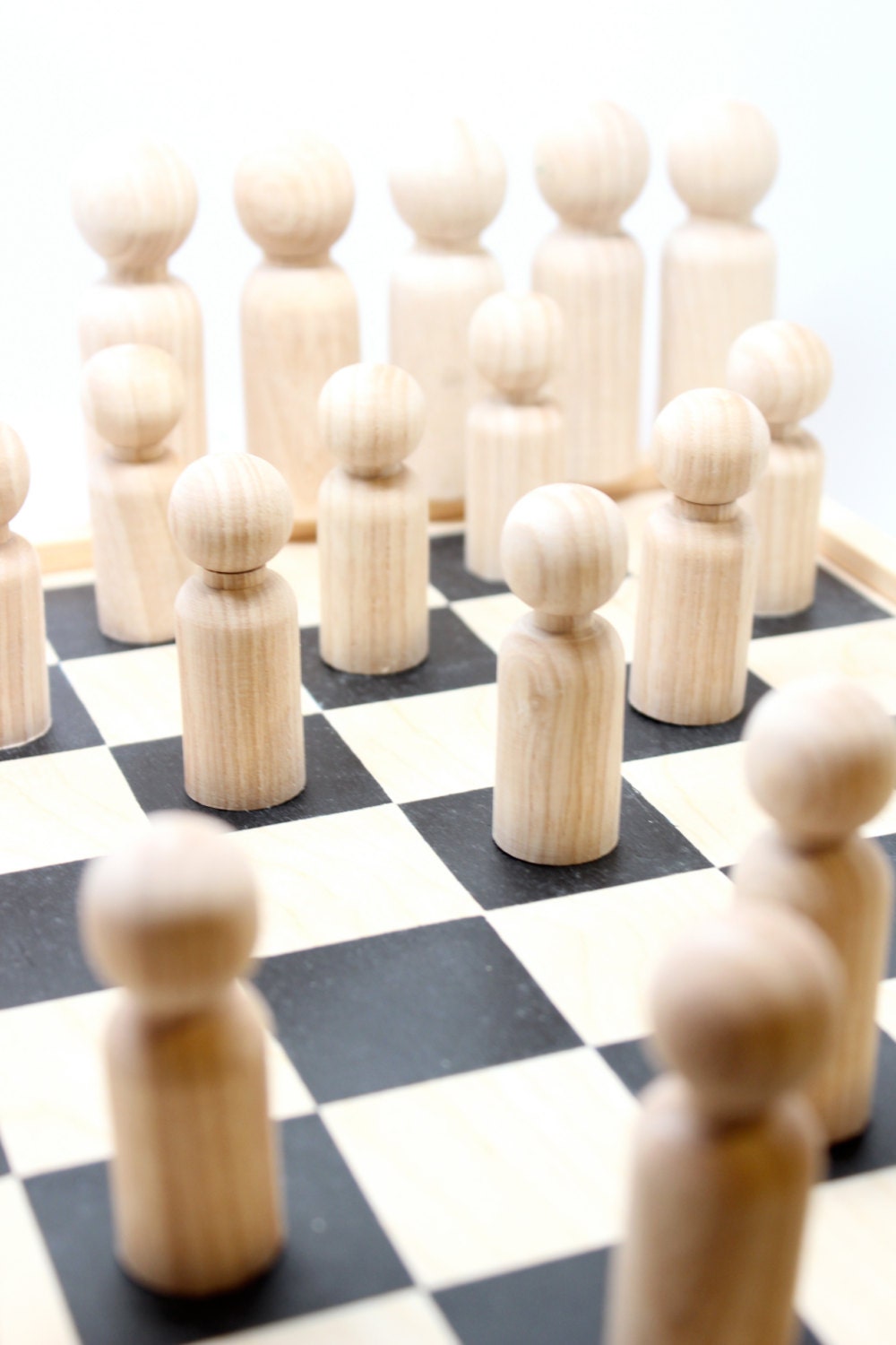 RESERVED Unpainted Wooden Checker Set - Do It Yourself Supplies - DIY Little Wooden People board game